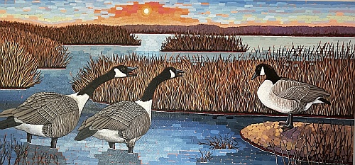 landscape with geese by Elizabeth Evans