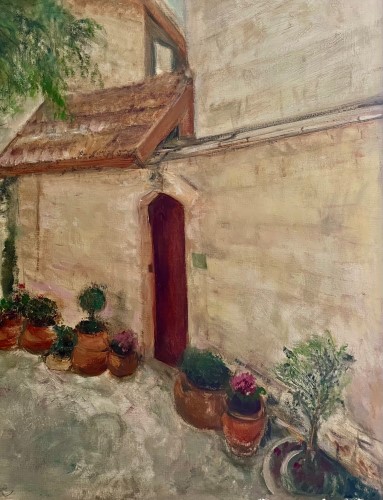 Oil painting of a home