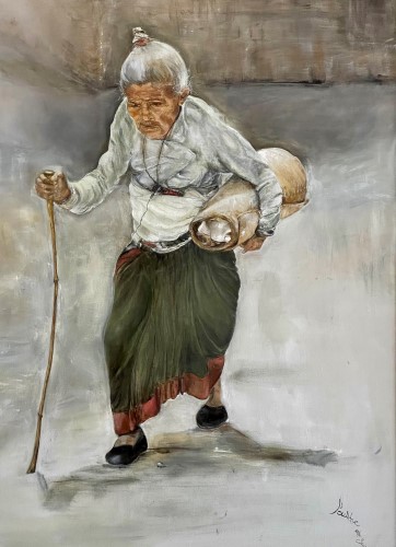 Painting of an old woman