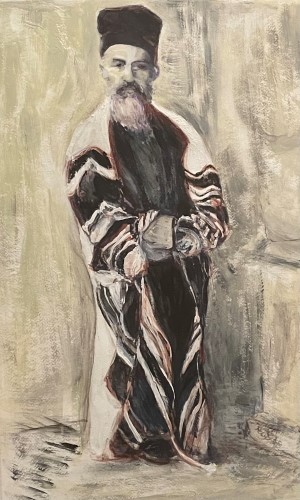 Painting of a rabbi by Claire Vines
