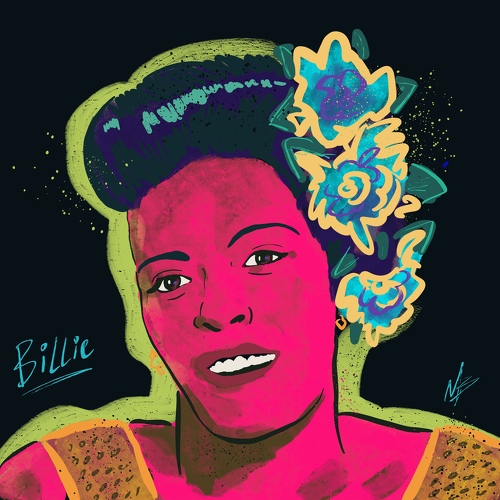 "Billie Holiday" digital illustration 