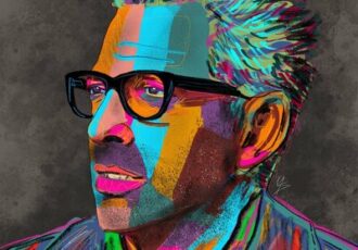 Digital illustration portrait of Jeff Goldblum