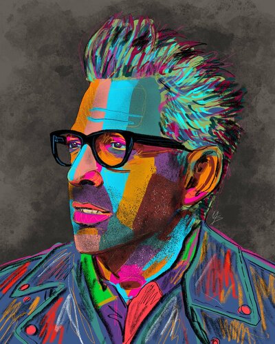 Illustrazione digitale ritratto di Jeff Goldblum