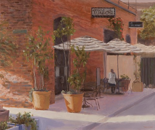urban painting of a cafe by Todd Swart