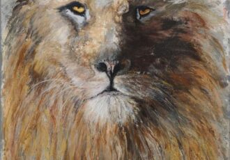 lion painting by Laura Bruce