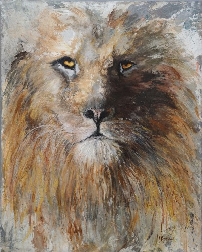 lion painting by Laura Bruce