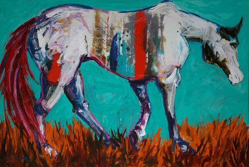 colorful painting of a horse