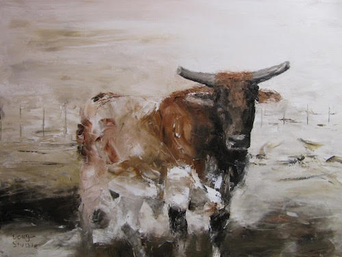 Painting of a rodeo bull