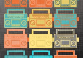 Retro design with radio theme