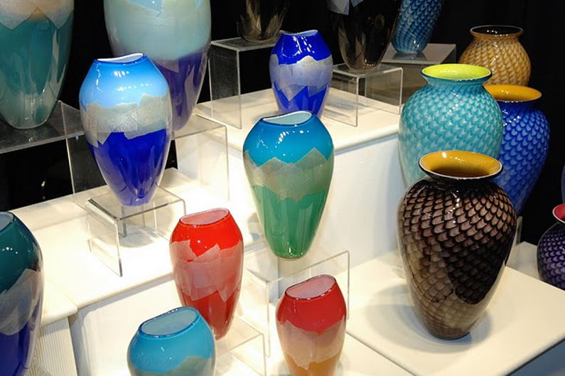 handblown vessels on display