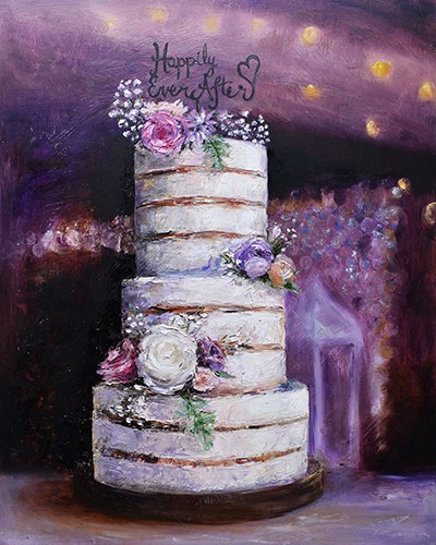 Painting of a wedding cake