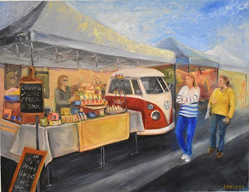 Painting of a farmer's market