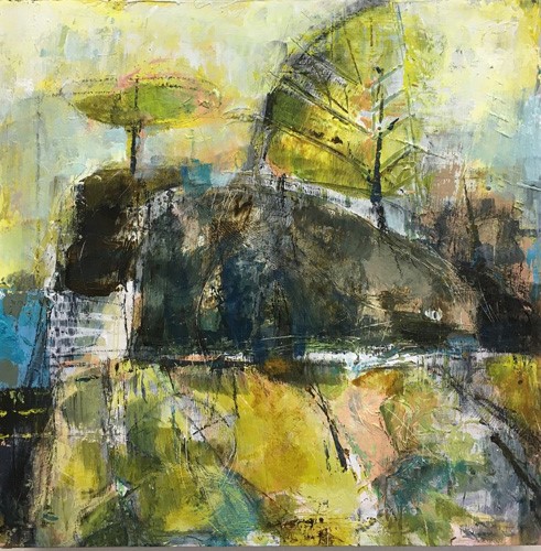 Abstract landscape painting by Kathryn Wills