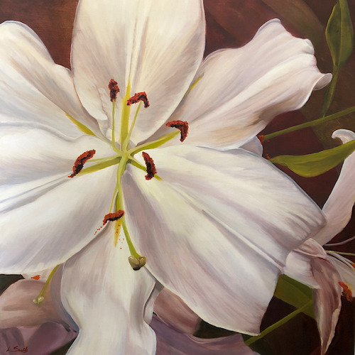 Realistic painting of a lily 