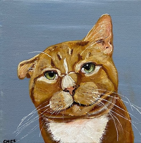 painted cat portrait by Cassidy Mantor