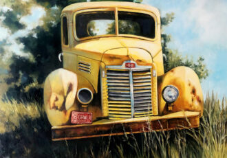 painting of an old rusted truck by Wendy Marquis