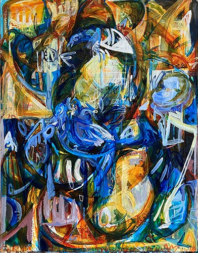 Abstract mixed media painting