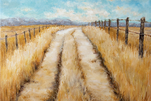 Rural landscape painting