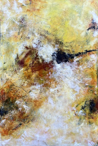 abstract oil and cold wax painting