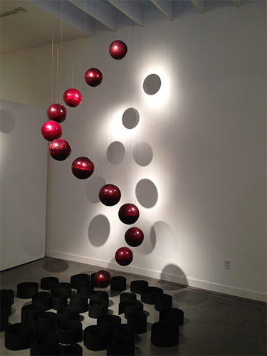 Bowling ball art installation