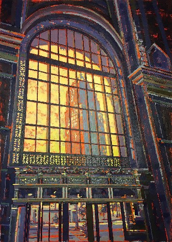 Painting of a window of the Key Bank Building