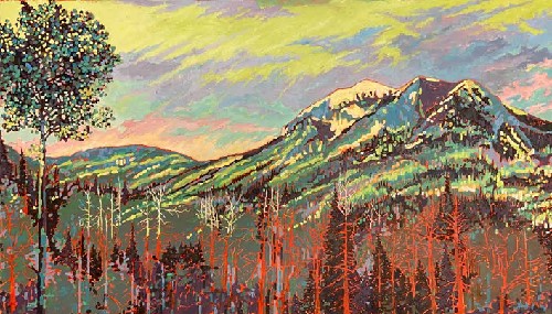 Painting of the Sherbet Mountains in Vail, CO