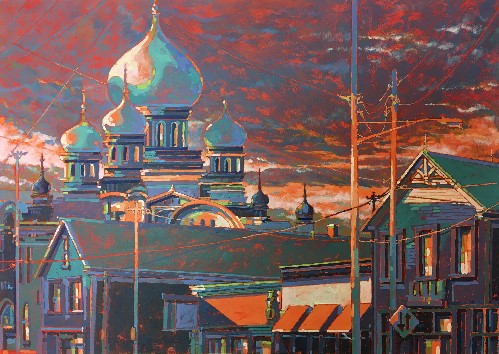 Painting of St. Theodosius Church in Ohio