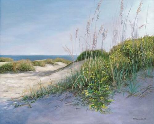 Beach landscape oil painting