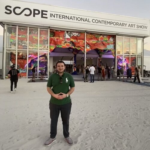 Art collector Josh Kasper at Scope Miami Fair