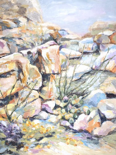 Desert landscape oil painting