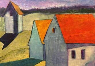 Painting of houses in bold colors