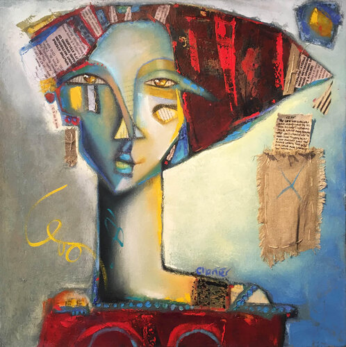 Cubist portrait of a woman