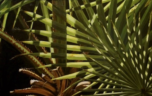 detailed oil painting of a palm tree 