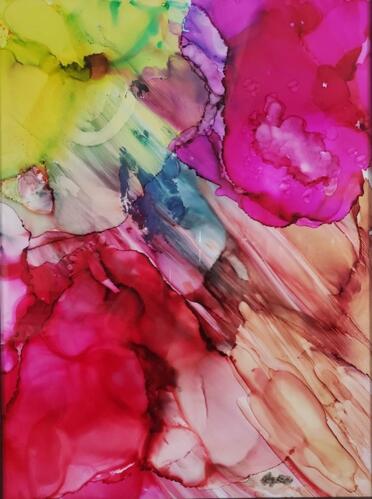 abstract alcohol ink painting