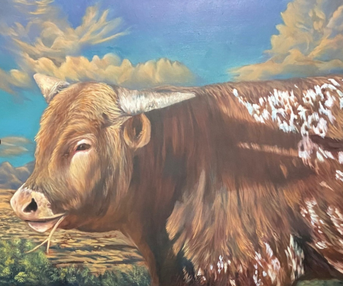 Oil painting of cattle by Ricardo Robles