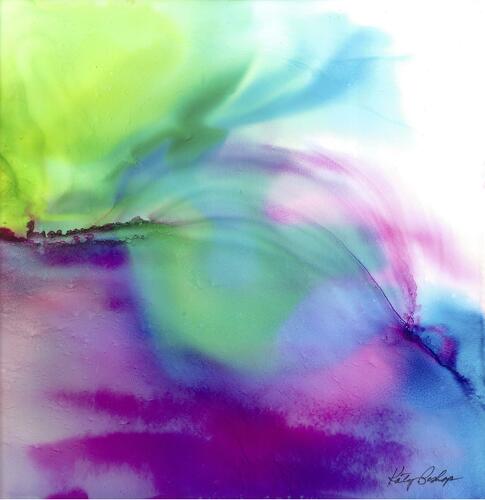 abstract ethereal alcohol ink painting