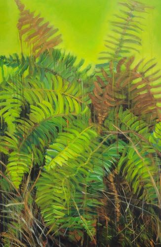 lush painting of ferns
