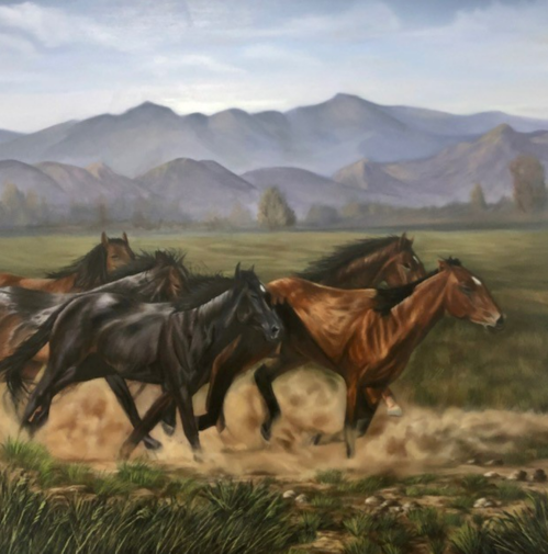 Painting of a herd of horses