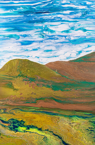 Highland landscape by acrylic artist Merinda Crowder