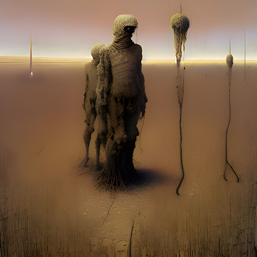 barren futuristic landscape by artist Max Tzinman