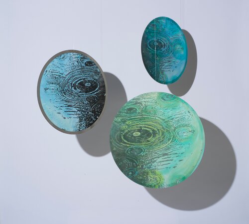 planet themed suspended artwork 