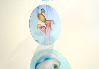 mixed media suspended artwork by Mary Curtis Ratcliff