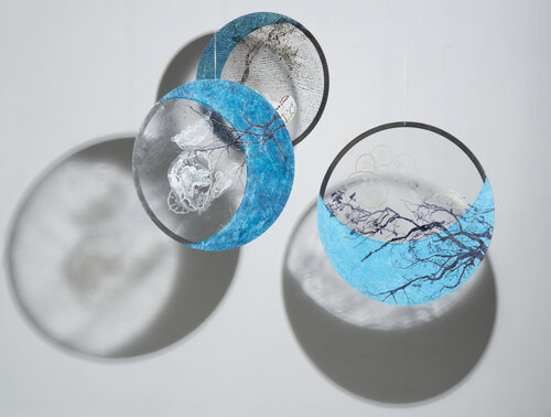 suspended transparent art by Mary Curtis Ratcliff