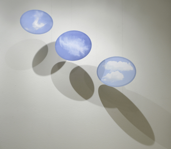 cloud-themed suspended mixed media artwork by Mary Curtis Ratcliff