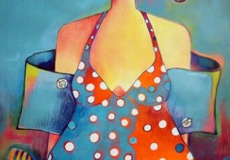 Female figure in bathing suit, art by Magda Betkowska