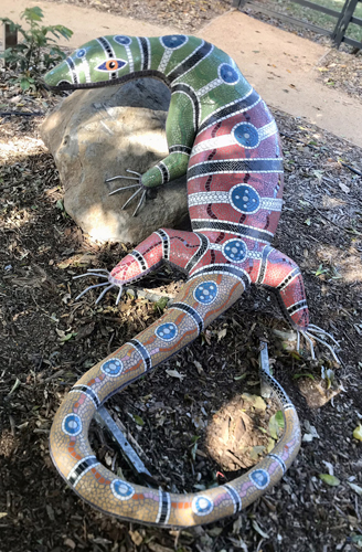 Mosaic lizard by artist Paul Perry