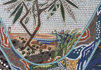 MilBi Magic mosaic installation detail