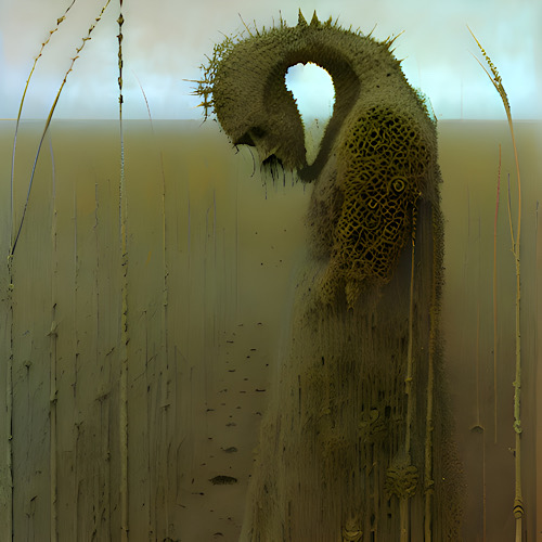 Surreal futuristic creature by artist Max Tzinman