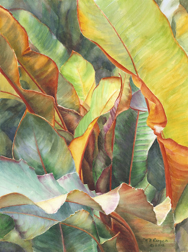 Watercolor painting of plants