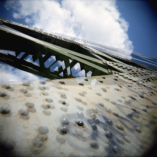 abstract digital print of a bridge